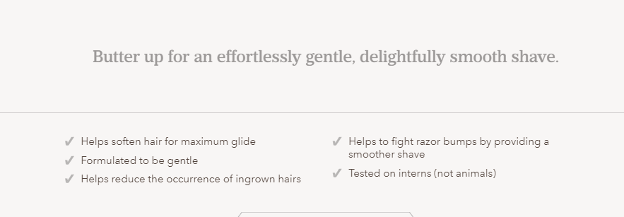  Dollar Shave Club keeps its copy for  Easy Shave Butter  benefit-oriented. 