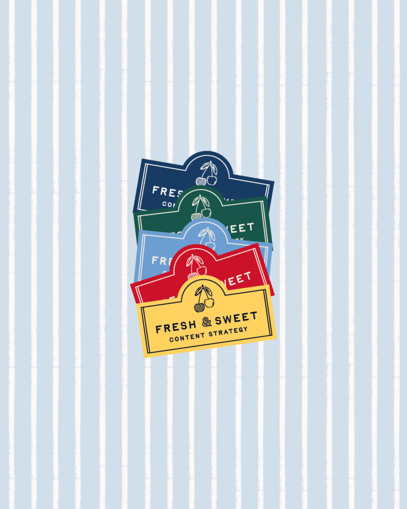 Colorful food inspired brand stamp logo